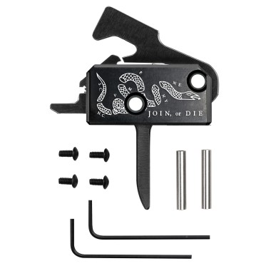 RISE Flat Super Sporting Trigger (Join or Die) | 3.5lb Pull Weight, Flat Trigger, Black