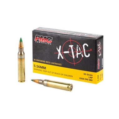 PMC X-TAC 5.56 NATO M855 Ammunition – 62 Grain Green Tip FMJ (20 Rounds)