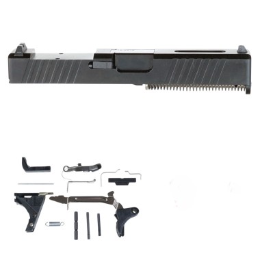 Glock 19 Compatible Pistol Build Kit - RMR Optic Cut Slide - Black - No Lower