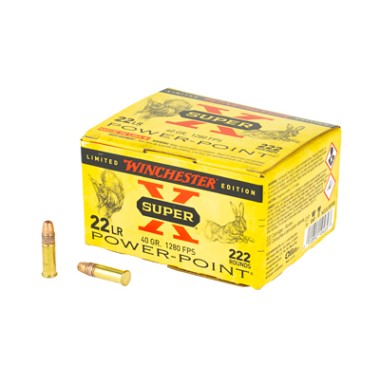Winchester X22LRPPB 22LR 40gr LHP Super-X Power-Point Ammo - 222rd Box | Rimfire Hunting Ammo