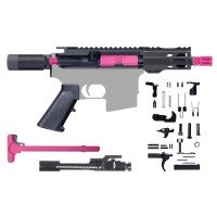 AR-15 5.56/.223 5" MICRO PISTOL KIT /4" MLOK / COLOR ACCENT - RED OR PINK