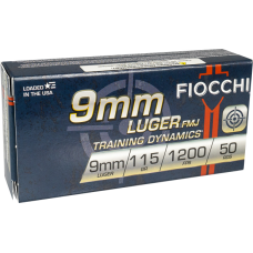 Fiocchi Training Dynamics 9mm Luger 115 gr Full Metal Jacket - 50Rd