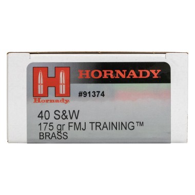 Hornady 40 S&W 175 gr FMJ Training Brass - 50/Box (LE) - 91374