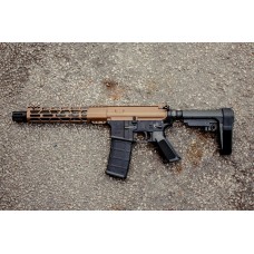 Moriarti AR-15 300 Blackout 10.5" Semi Auto Pistol | Burnt Bronze Cerakote | M-Lok | SBA3 Pistol Brace | Made in USA